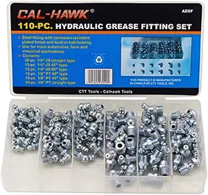 Cal-Hawk AZGF 110pc SAE Grease Fitting Assortment