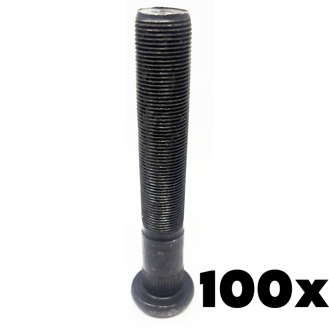 Semi Truck Wheel Studs | 22mm x 1.5 | 130mm Length EXTENDED KNURL | 100 Count