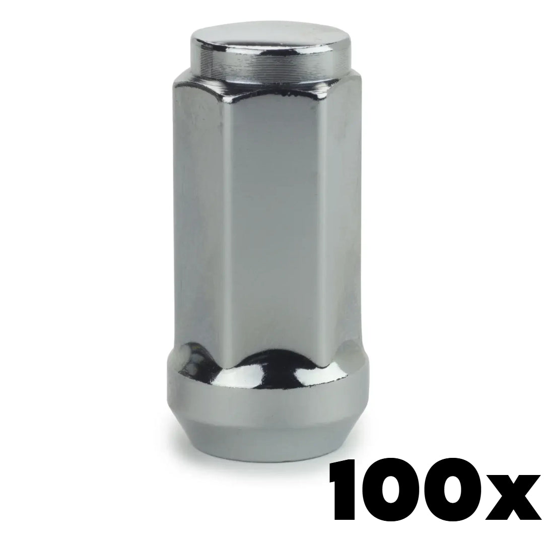 1/2-20 Thread Standard Long Acorn Lug Nuts 3/4" Hex | 100 Pieces