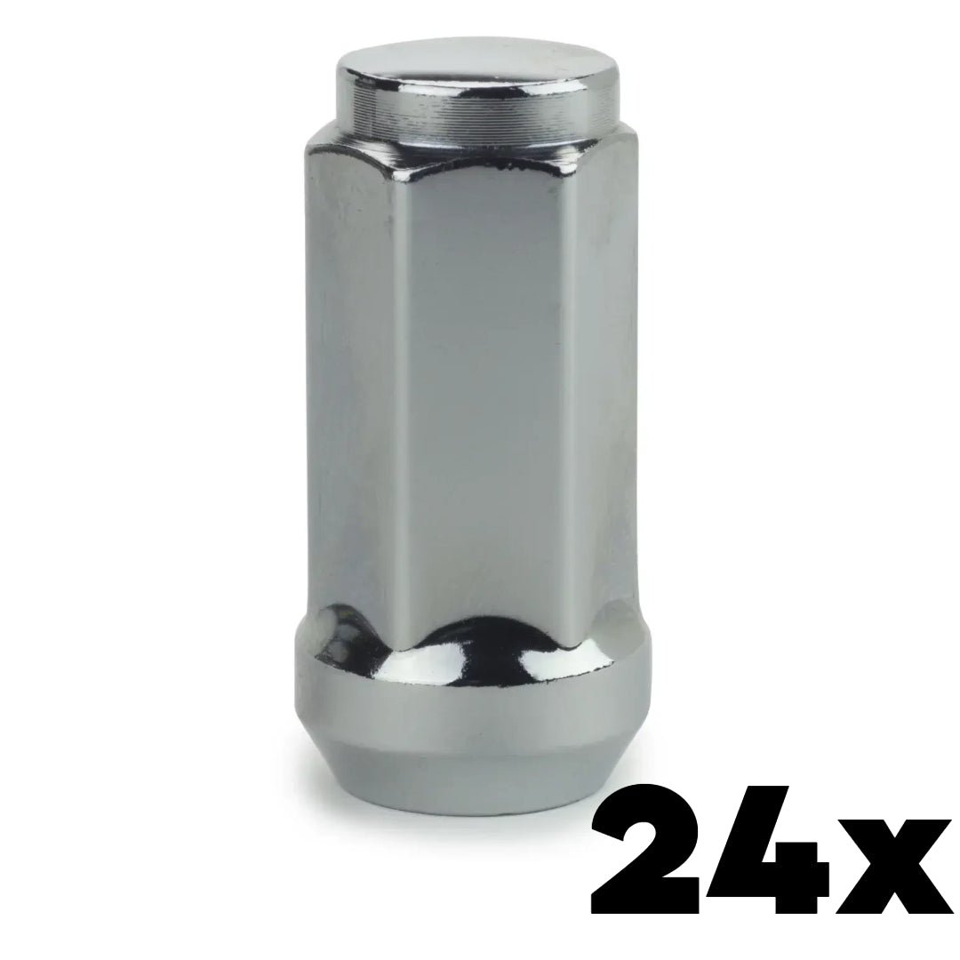 12mm x 1.5 Thread Standard Long Acorn Lug Nuts 3/4" Hex | 24 Pieces