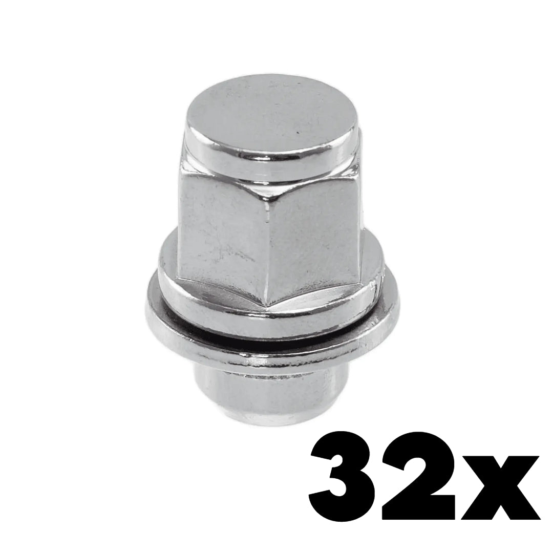 1/2-20 Thread Toyota Style Mag Lug Nuts 3/4" Hex | 32 Pieces