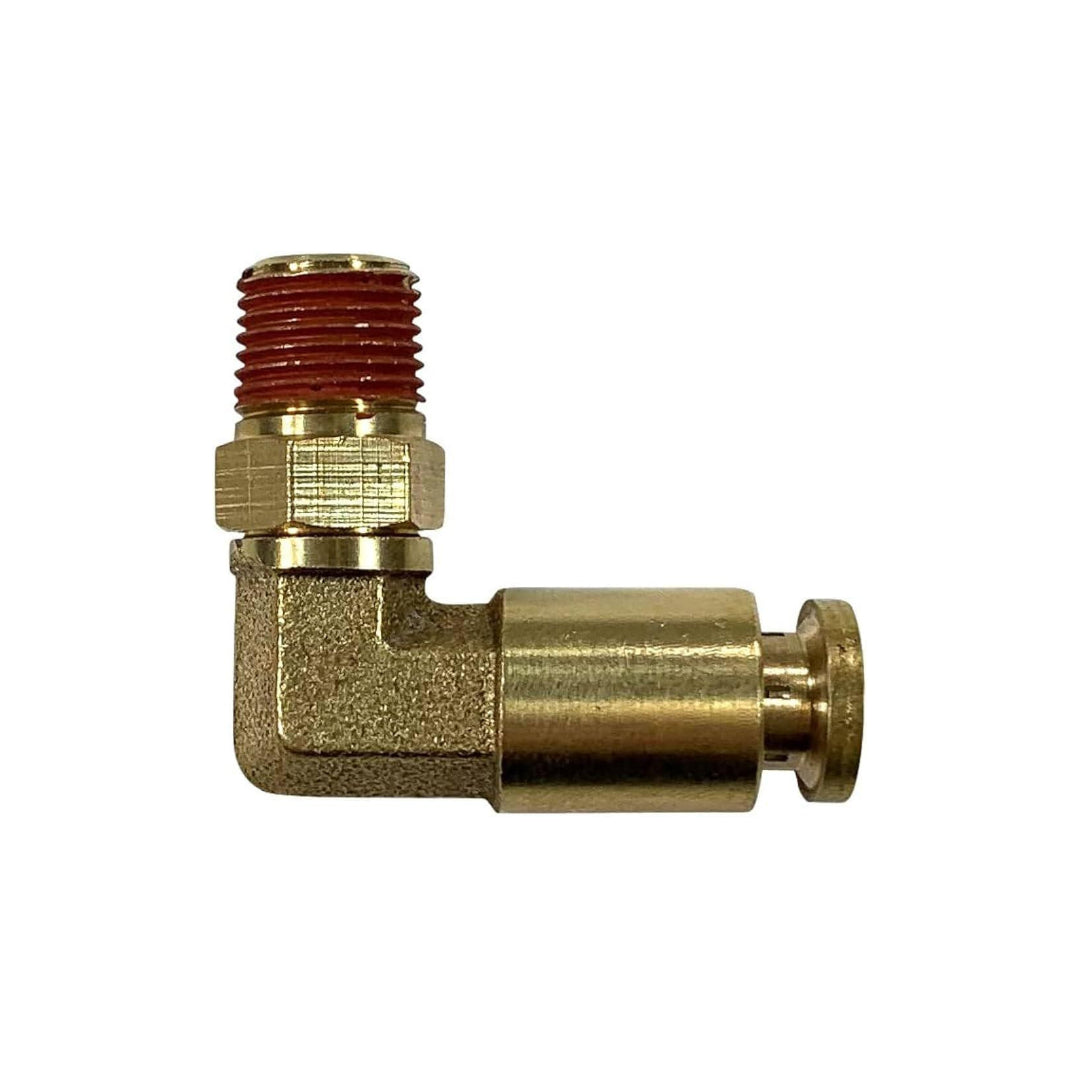 CON PLDV-081 Brass Push Lock Swivel Elbow at 1/8" MNPT and 1/4" Tubing