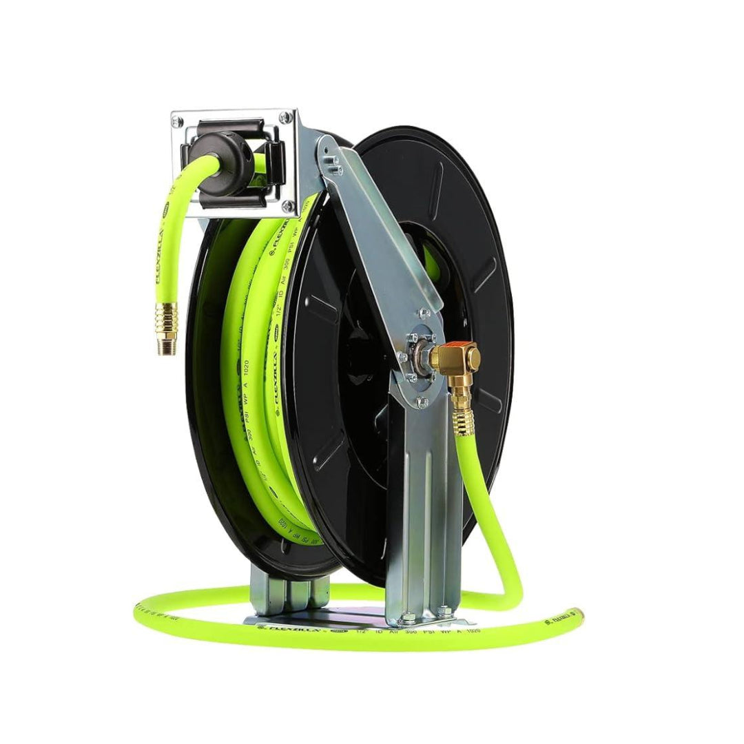 Flexzilla® Pro Retractable Air Hose Reel, Open Face, Dual Axle Arm, 1/2" x 50'