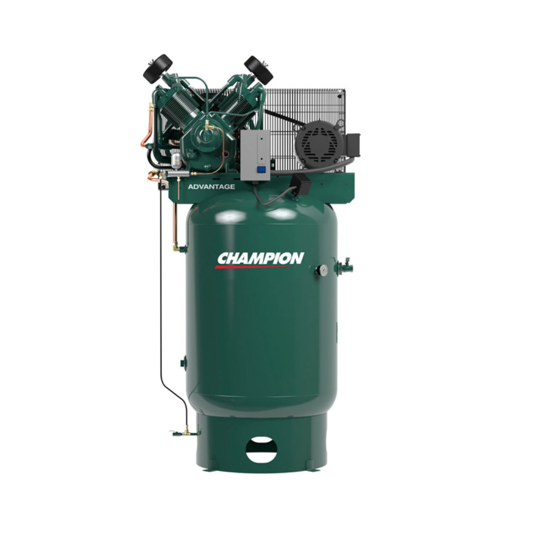 CHAMPION 10HP R-Series VR10-12 Vertical Mount Air Compressor, 230V, 3Phase, 120gal Tank