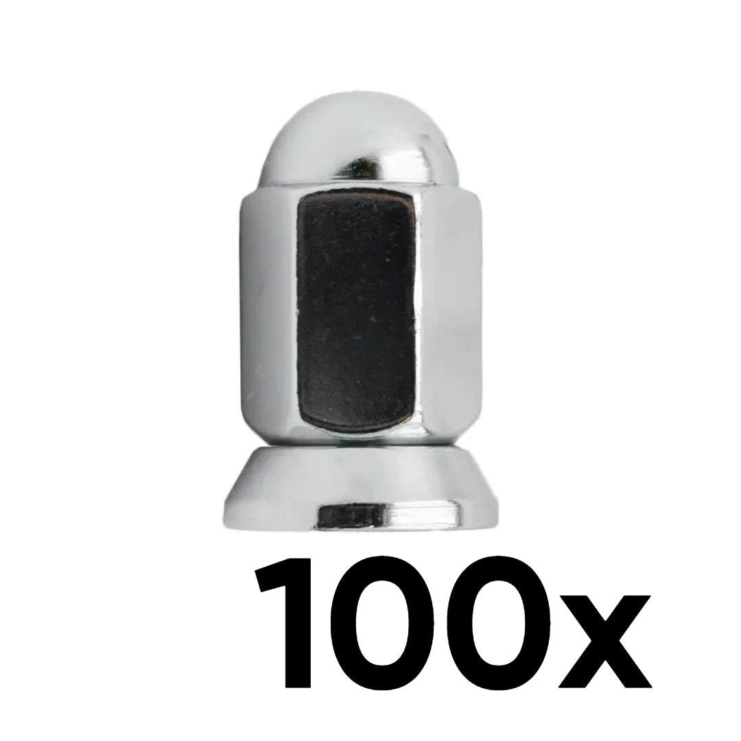 100x 14mm x 1.5 Dually Acorn with Washer Lug Nuts