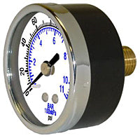 102D-254C 2.5" Dial, Center Back Mount, 1/4" MNPT Gauge [0-30PSI]