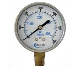 101D-204C 2" Dial, Lower Mount, 1/4" MNPT Gauge [0-30PSI]