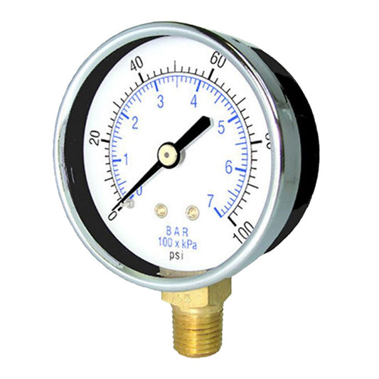 101D-354C 3.5" Dial, Lower Mount 1/4" MNPT Gauge [0-30PSI]