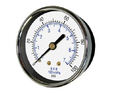 102D-354C 3.5" Dial, Center Back Mount 1/4" MNPT Gauge [0-30PSI]
