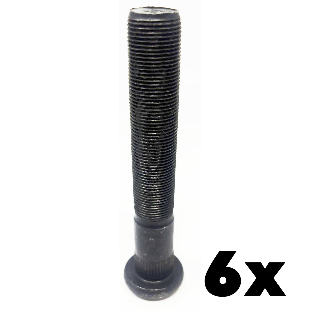 Semi Truck Wheel Studs | 22mm x 1.5 | 130mm Length EXTENDED KNURL | 6 Count