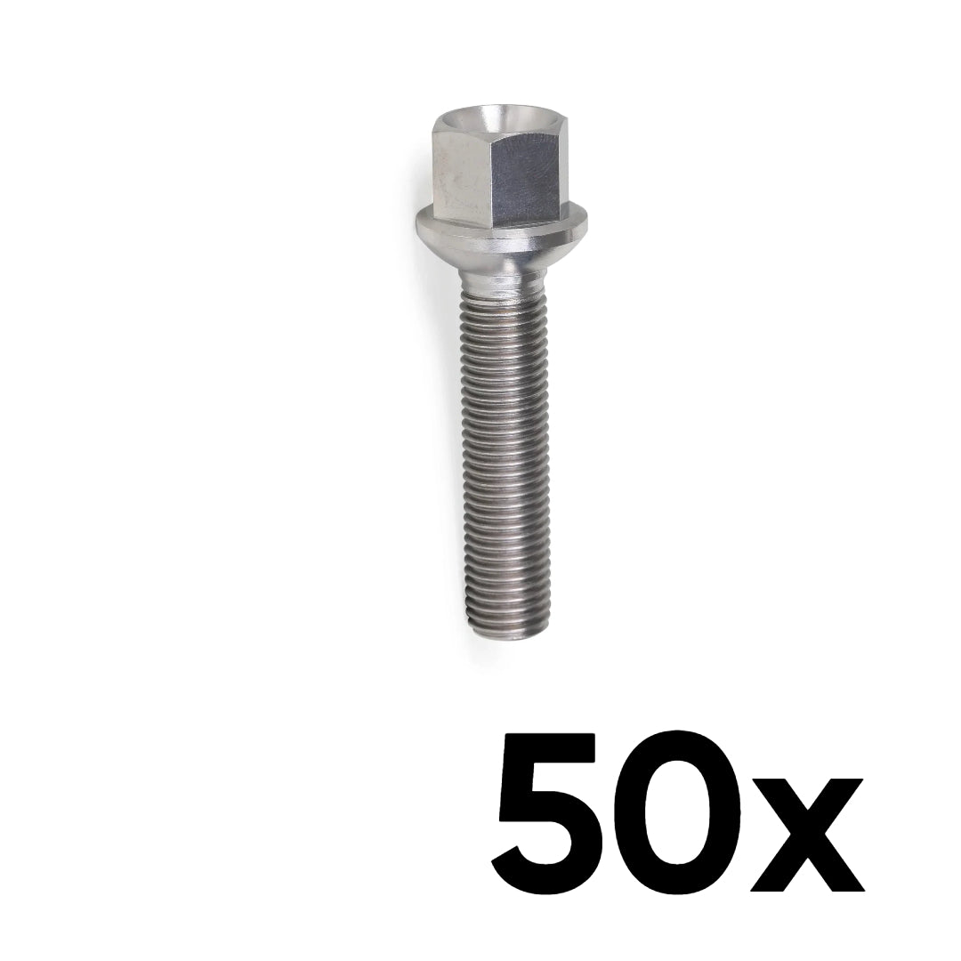 12mm x 1.5 Ball Seat Long 1.97" Shank Lug Bolts [QTY 50]