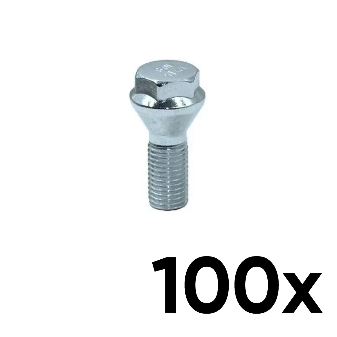 12mm x 1.5 Cone Seat Low-Profile 1.74" OVERALL LENGTH Lug Bolts [QTY 100]