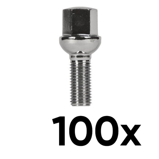 12mm x 1.25 Ball Seat Short 1.10" Shank Lug Bolts [QTY 100]