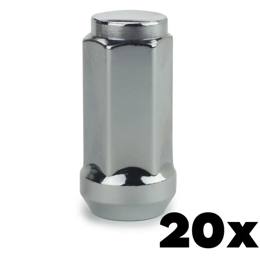 1/2-20 Thread Standard Long Acorn Lug Nuts 3/4" Hex | 20 Pieces