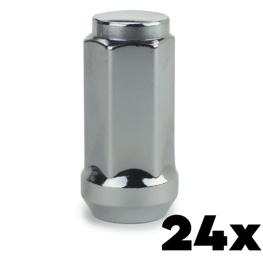1/2-20 Thread Standard Long Acorn Lug Nuts 3/4" Hex | 24 Pieces