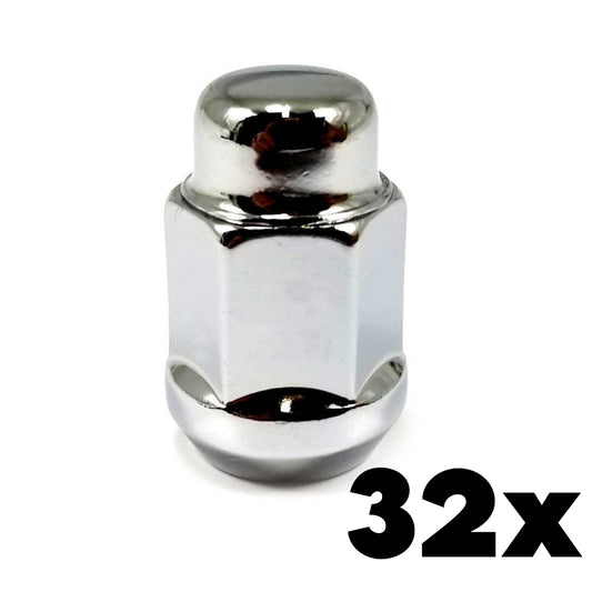 12mm 1.50 Thread Bulge Acorn Lug Nuts 3/4" Hex | 32 Pieces
