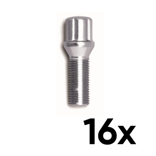 12mm x 1.25 Cone Seat SPLINE 1.10" Shank Lug Bolts [QTY 16]