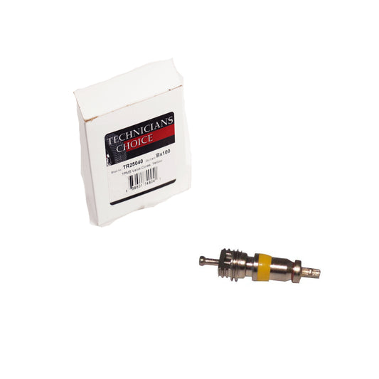TMR TR-25040 Technician's Choice Yellow Nickel Valve Cores [QTY 100]