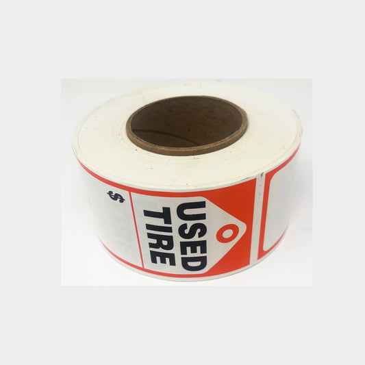 Used Tire Sticker Roll of 500 Stickers