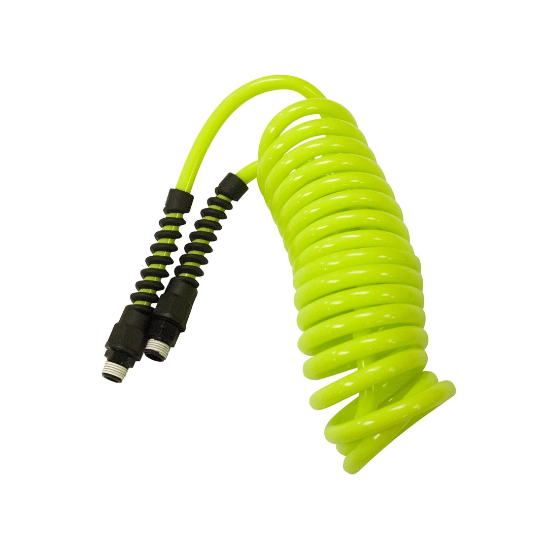 Flexzilla® Polyurethane Recoil Hose, 1/4" x 10', 1/4" MNPT Fittings