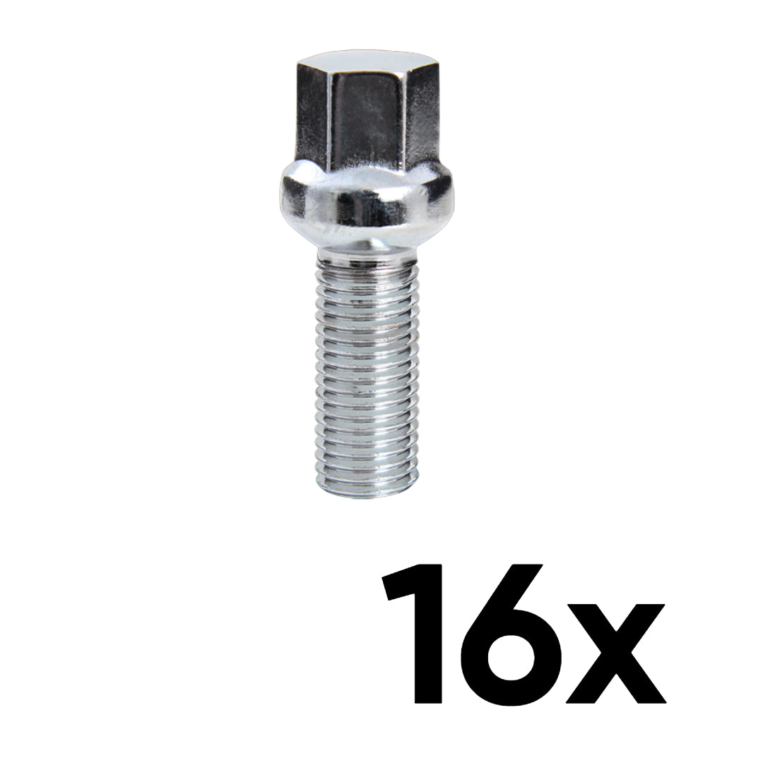 12mm x 1.5 Ball Seat Medium 1.55" Shank Lug Bolts [QTY 16]