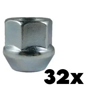 1/2-20 Thread Open End Bulge Acorn Lug Nuts 3/4" Hex | 32 Pieces