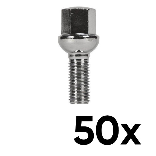 12mm x 1.25 Ball Seat Short 1.10" Shank Lug Bolts [QTY 50]