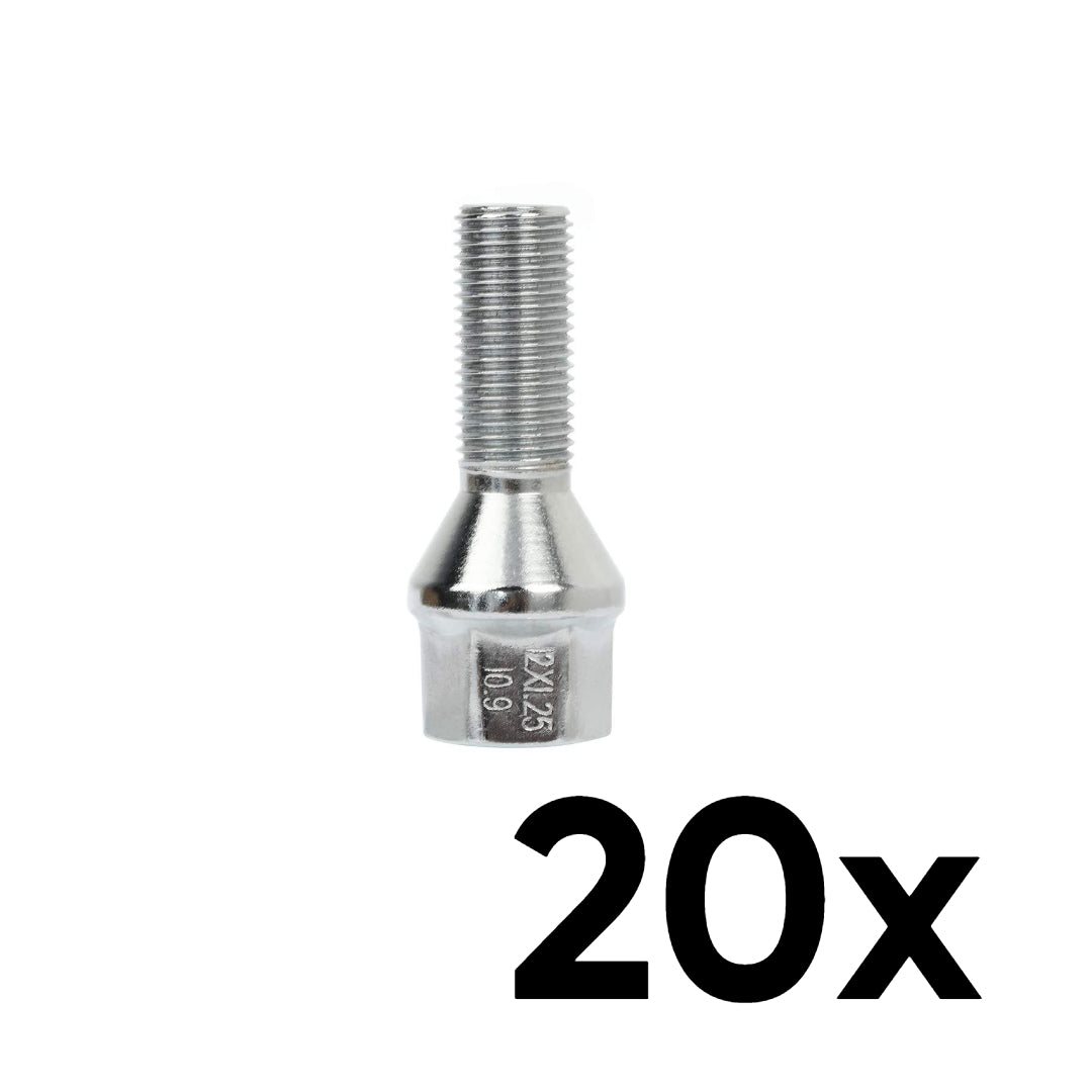 14mm x 1.5 Cone Seat Short 1.10" Shank Lug Bolts [QTY 20]