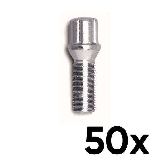 12mm x 1.25 Cone Seat SPLINE 1.10" Shank Lug Bolts [QTY 50]